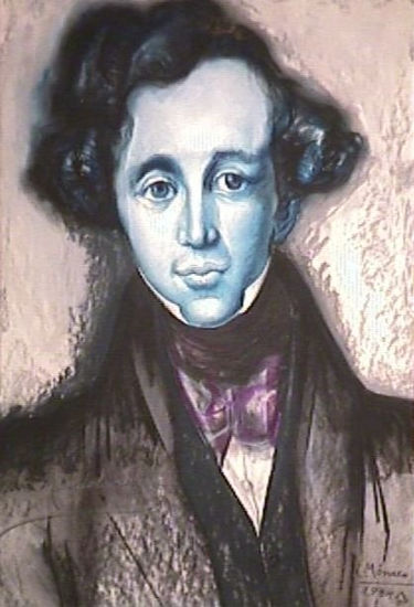 FELIX MENDELSON Pastel Lienzo Retrato