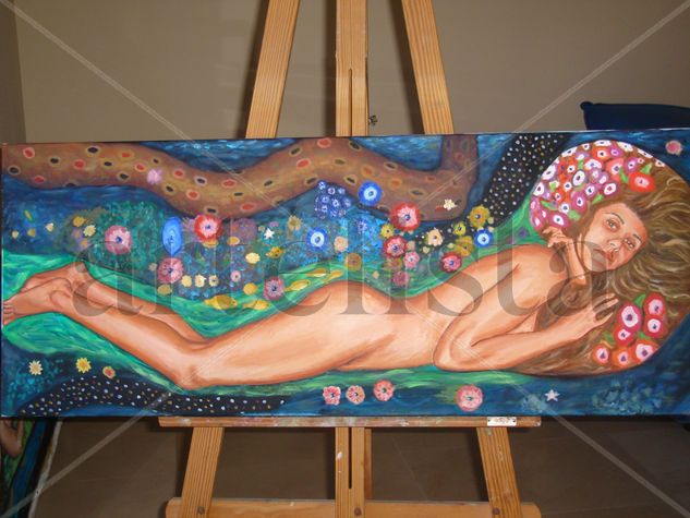 Serpientes acuaticas de Klimt (versión libre) Oil Canvas Figure Painting