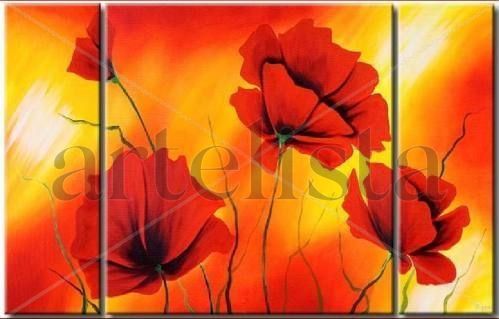 Amapolas bajo el sol Acrylic Canvas Floral Painting