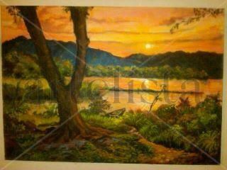 puesta de sol en agonia Acrylic Canvas Landscaping