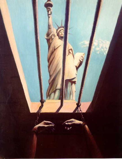 La estatua de la liberta Oil