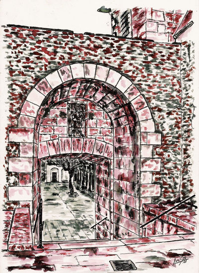 Puerta de las Cien Doncellas (León) Charcoal