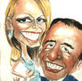 Caricatura de Cecilia Boloco y Carlos Mennem