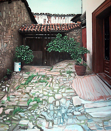 Patio de Candelario, Salamanca Oil Canvas Landscaping