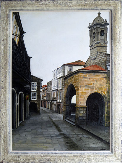 Calle de Santiago de Compostela Oil Canvas Landscaping