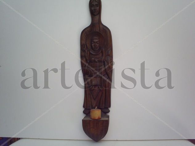 VIRGEN ROMANICA. Wood Figurative