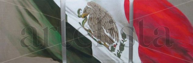 triptico Aguila Oil Canvas Figure Painting