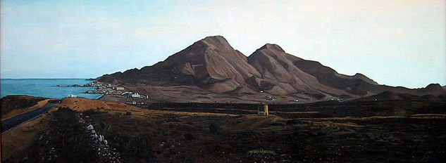 Los Escullos de Cabo de Gata Óleo Tabla Paisaje