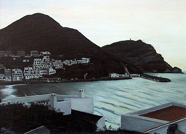 Amanecer en San José Oil Panel Marine Painting