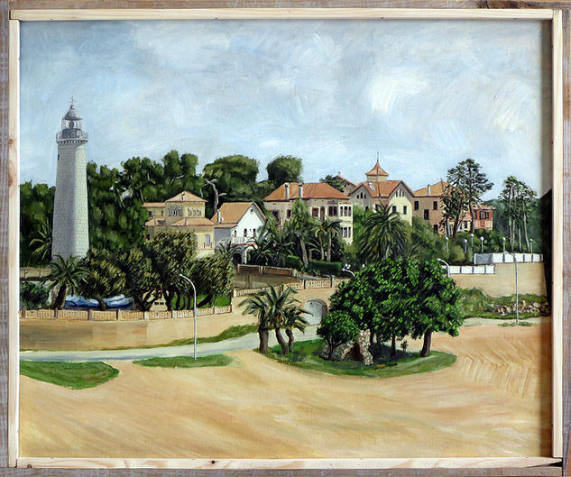 Faro de Vilanova Óleo Lienzo Paisaje