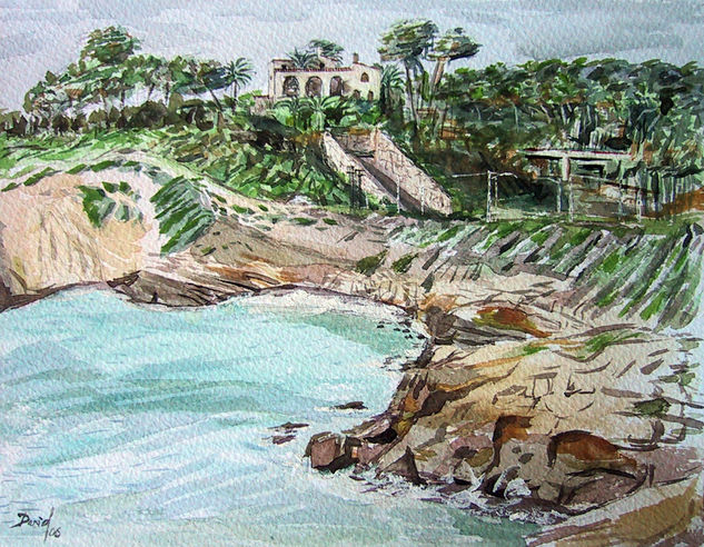 Rincón entre Vilanova y Sitges Watercolour Paper Marine Painting