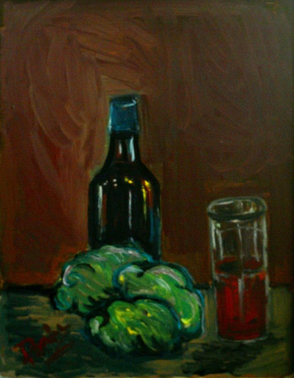 Pimientos y vino