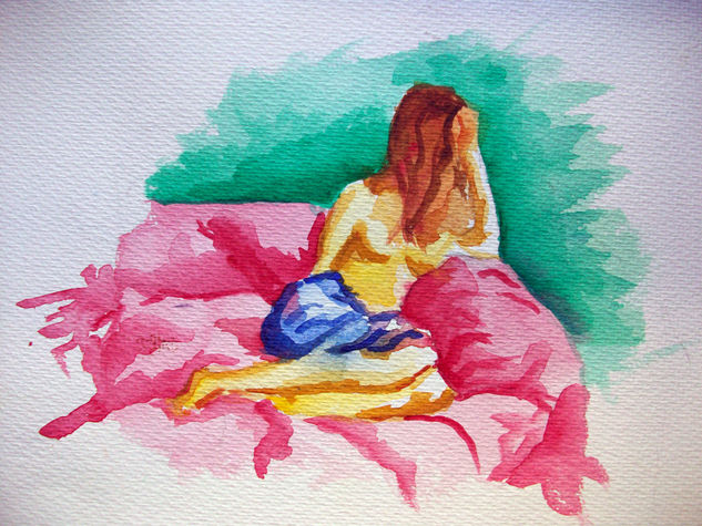 Mi niña Watercolour Paper Nude Paintings