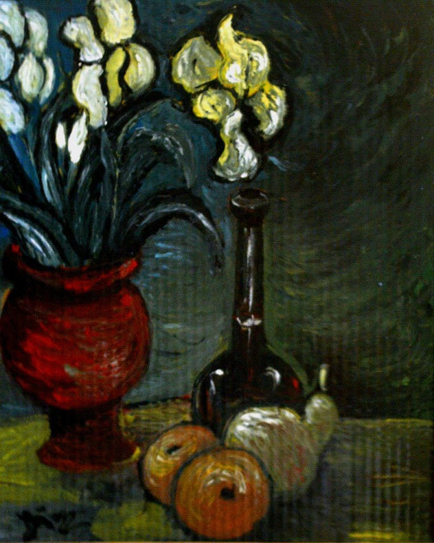 Bodegón con flores de lis