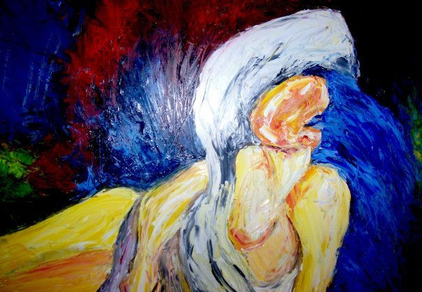 sin titulo Oil Panel Figure Painting