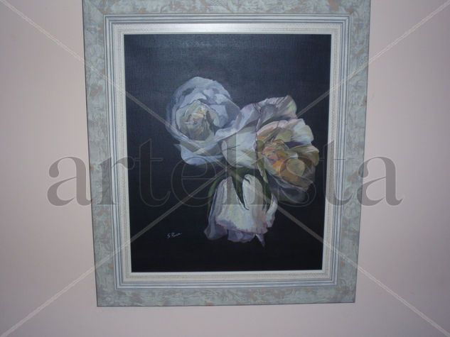 ROSES DE PAPER Oil Canvas Floral Painting