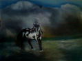 el caballo en la playa