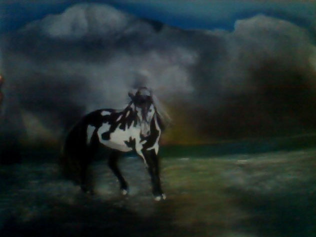 el caballo en la playa