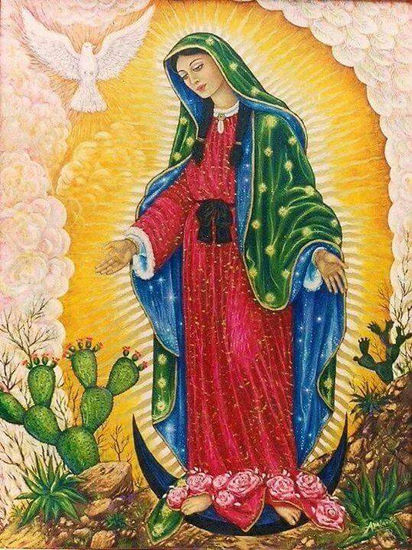 virgen de guadalupe Óleo Lienzo Figura