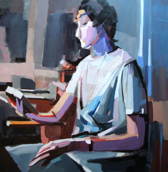 Leyendo a N. Berdiaev Acrylic Canvas Figure Painting