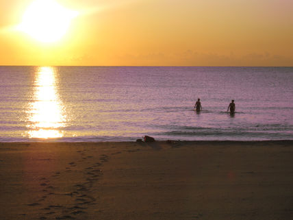 Baño al amanecer