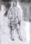 Chica con chaquetita de piel y baldosas en perspectiva
