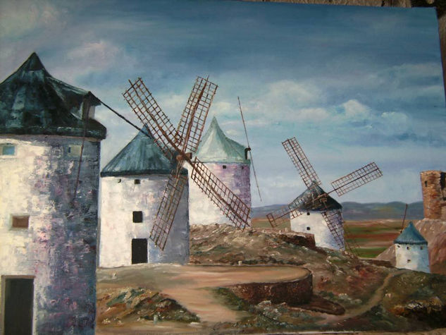 Molinos de viento. Oil Canvas Landscaping