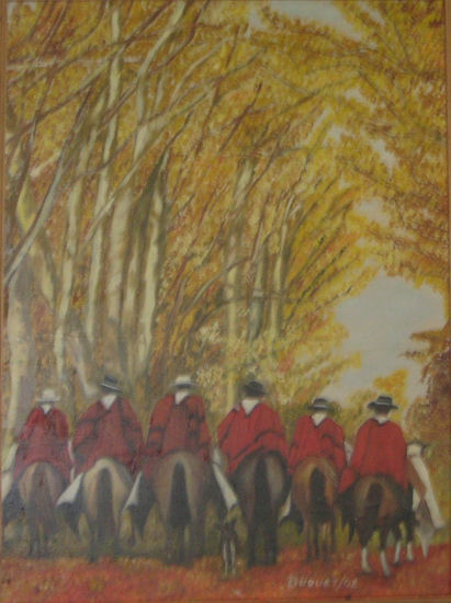 "Gauchos Saltenos" Óleo Tabla Paisaje