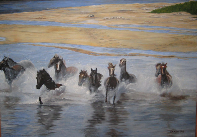 "Caballos Salvajes" Oil Canvas Landscaping