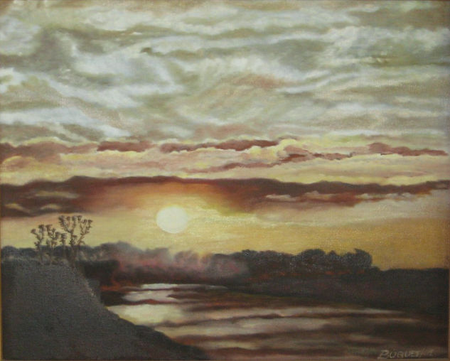 "Atardecer en el campo II" Oil Panel Landscaping