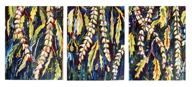 tríptico floral. el jardin
