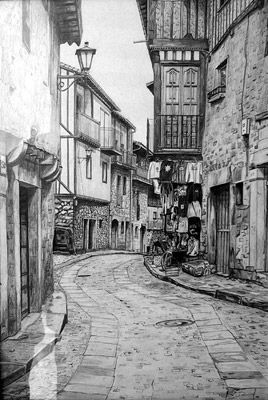 Calle de La Alberca Graphite Paper Landscaping