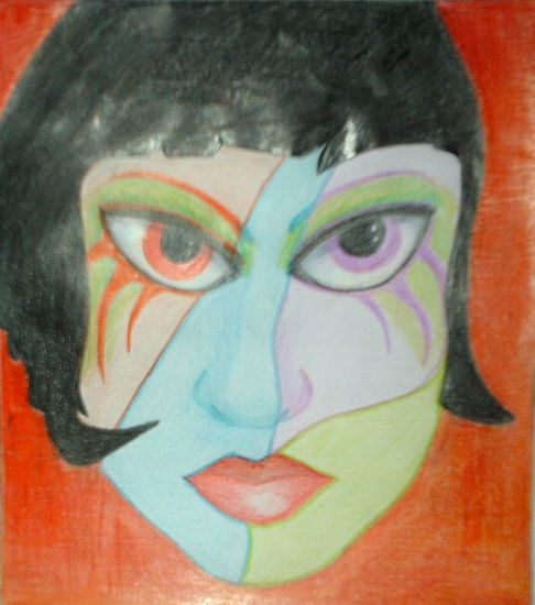 Mascara Pencil (coloured) Paper Figure Painting