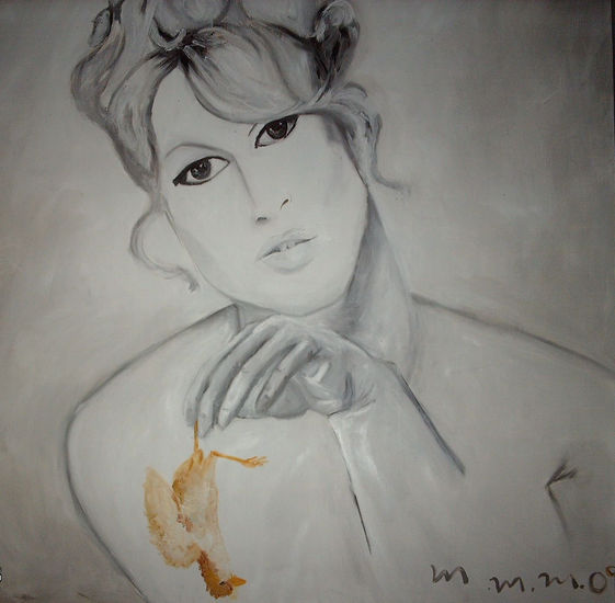 A los 30 Brigitte Bardot Oil Canvas Portrait