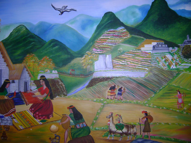 Machupicchu: La Maravilla Ancestral Oil Canvas Landscaping