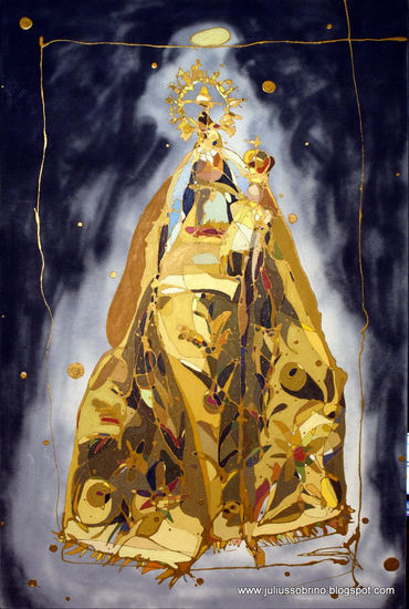 La Virgen del Carmen Oil Canvas Figure Painting