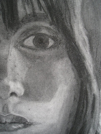 Self-portrait on charcoal 