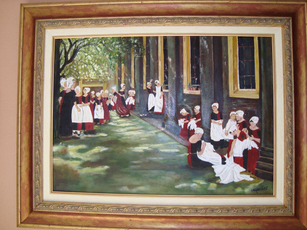 colegio de señoritas Oil Canvas Landscaping