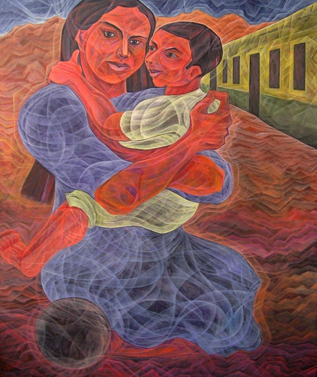 MADRE PAMPINA Acrylic Canvas Figure Painting