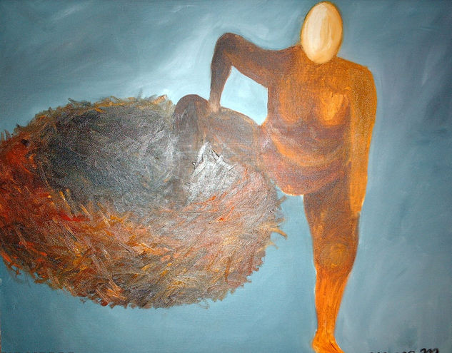 El hombre del Nido Oil Canvas Figure Painting