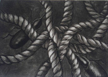 litigio o reunión lúgubre? Mezzotint