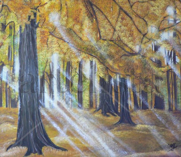 Arboles de otoño Mixed media Panel Landscaping