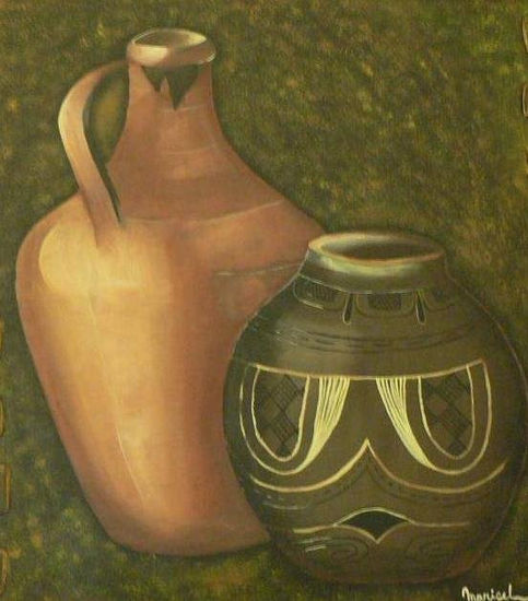 jarrones rusticos Mixed media Panel Still Life Paintings