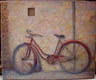 "Antigua bicicleta roja, ¡que recuerdos!"