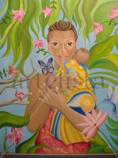 La mariposa Oil Canvas Others