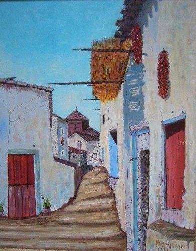 CALLE DE TREVELEZ (Granada) Óleo Lienzo Paisaje