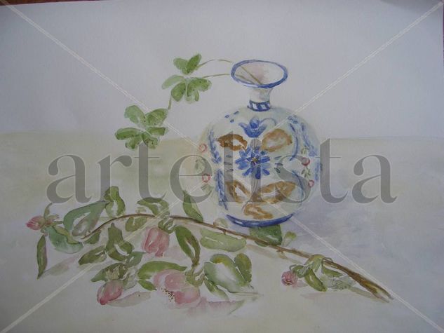 FLOR DE MEMBRILLO Watercolour Paper Floral Painting