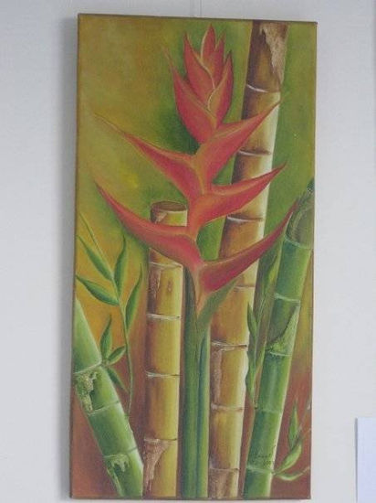 Guadua y heliconia No 2 Óleo Lienzo Paisaje