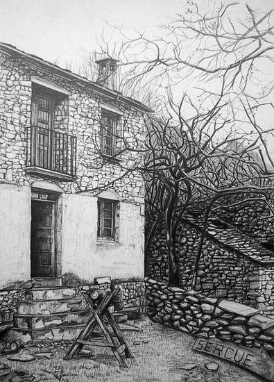 Casa de Sercué Graphite Paper Landscaping