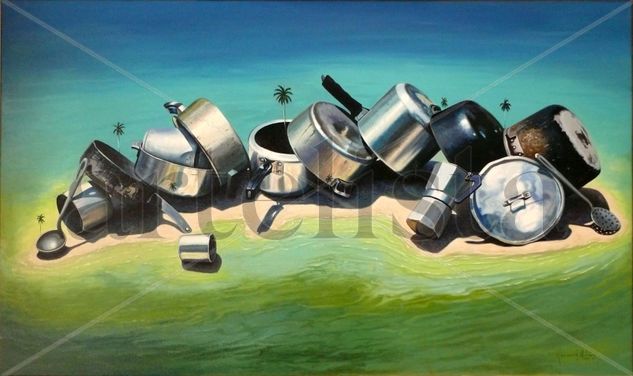 la isla encantada Oil Canvas Landscaping